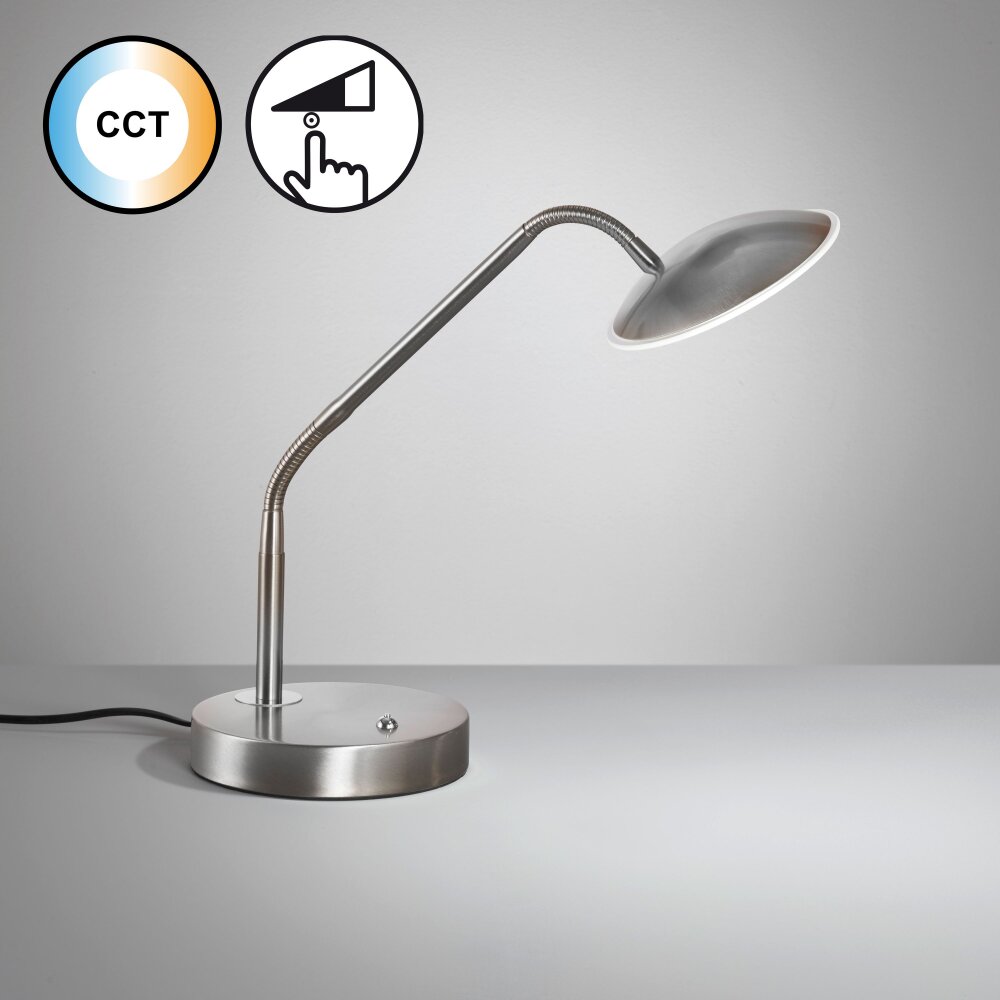 Fischer & Honsel Tallri Tafellamp LED Nikkel mat, 1-licht main product photo
