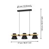 Eglo MACCLES Hanger Natuurlijke kleuren, Zwart, 3-lichts