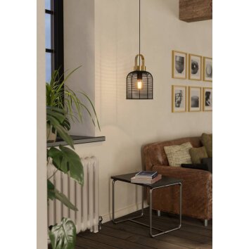 Eglo ROUNDHAM Hanger Messing, Zwart, 1-licht