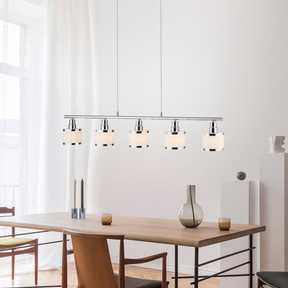 Leuchten-Direkt ACCOR Hanglamp Zilver, 5-lichts main product photo