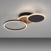Leuchten-Direkt SEVENT Plafondlamp LED houtlook, Zwart, 1-licht
