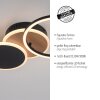 Leuchten-Direkt SEVENT Plafondlamp LED houtlook, Zwart, 1-licht