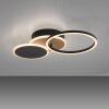 Leuchten-Direkt SEVENT Plafondlamp LED houtlook, Zwart, 1-licht