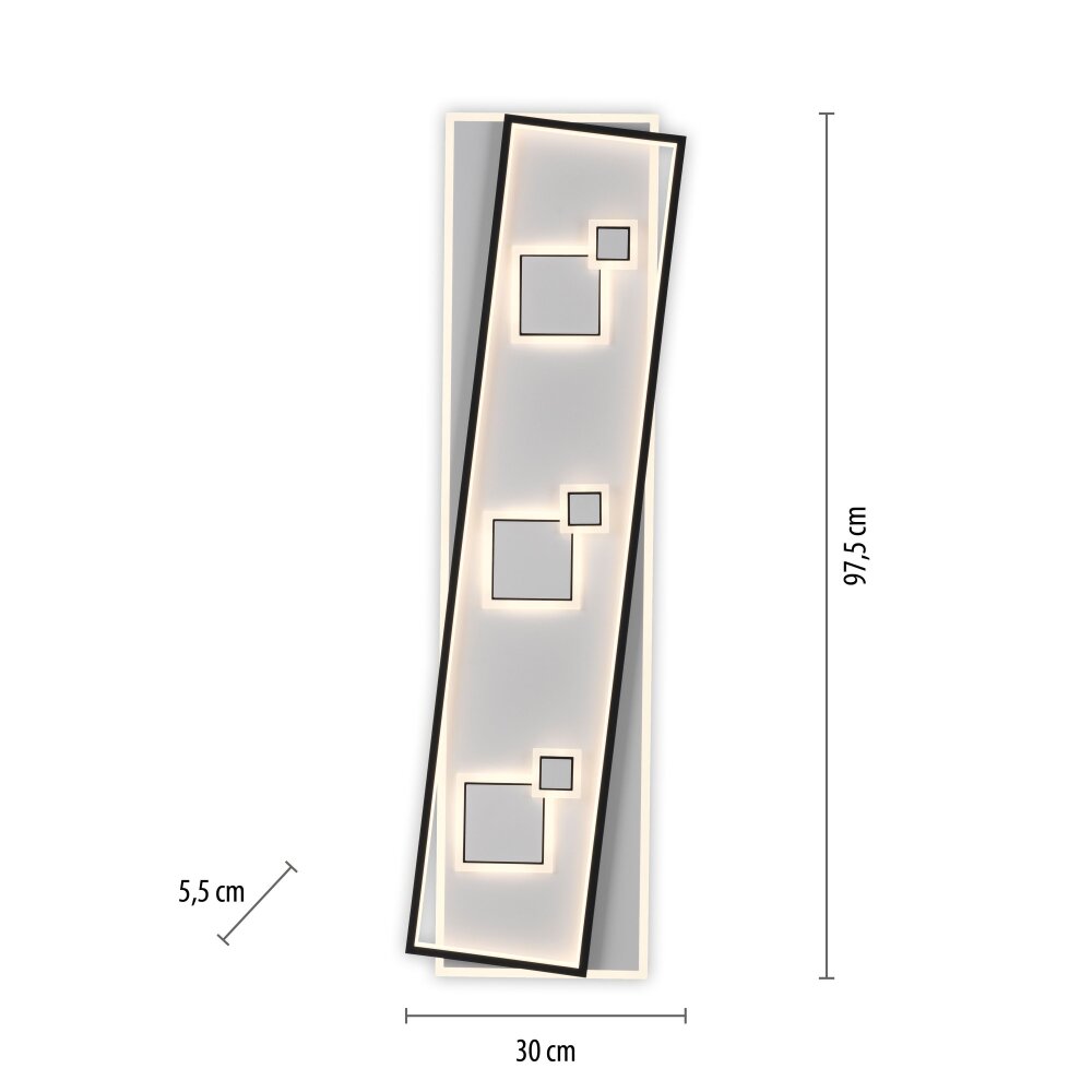 Paul Neuhaus MAILAK Plafondlamp LED Zwart, Wit, 2-lichts