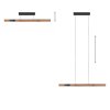 Paul Neuhaus PURE-MOTO-RISE Hanglamp LED houtlook, Zwart, 3-lichts, Afstandsbediening