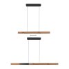 Paul Neuhaus PURE-MOTO-RISE Hanglamp LED houtlook, Zwart, 3-lichts, Afstandsbediening