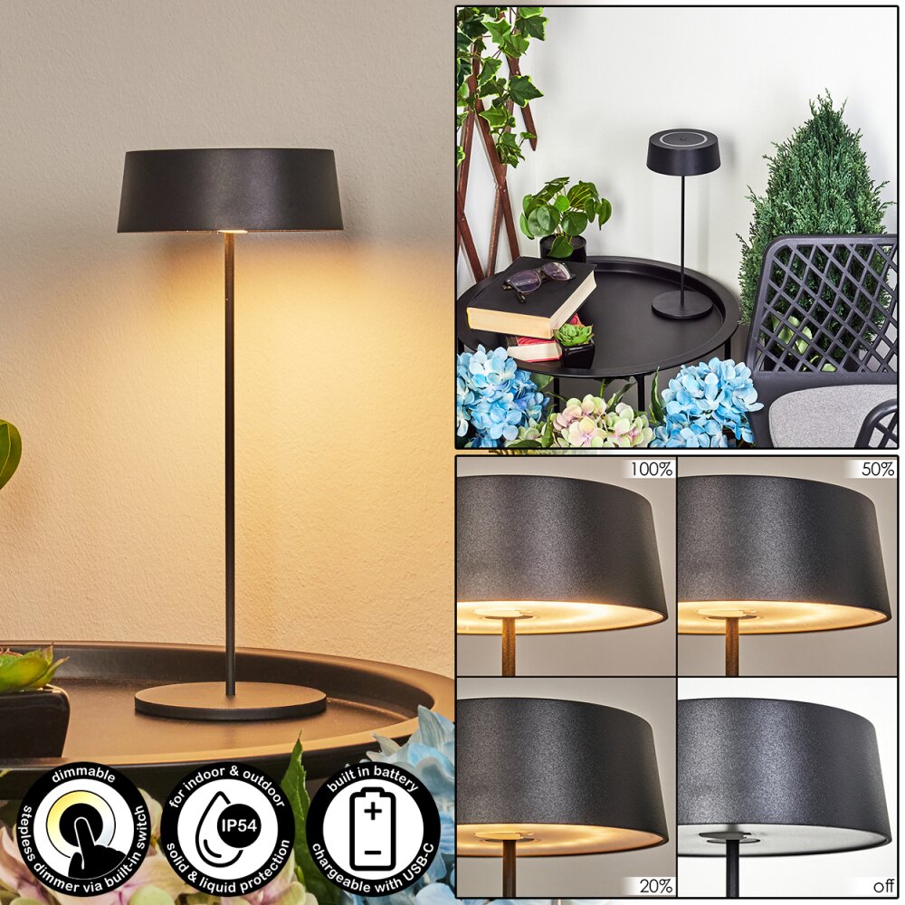 Kouvi Tafellamp voor buiten LED Zwart, 1-licht main product photo