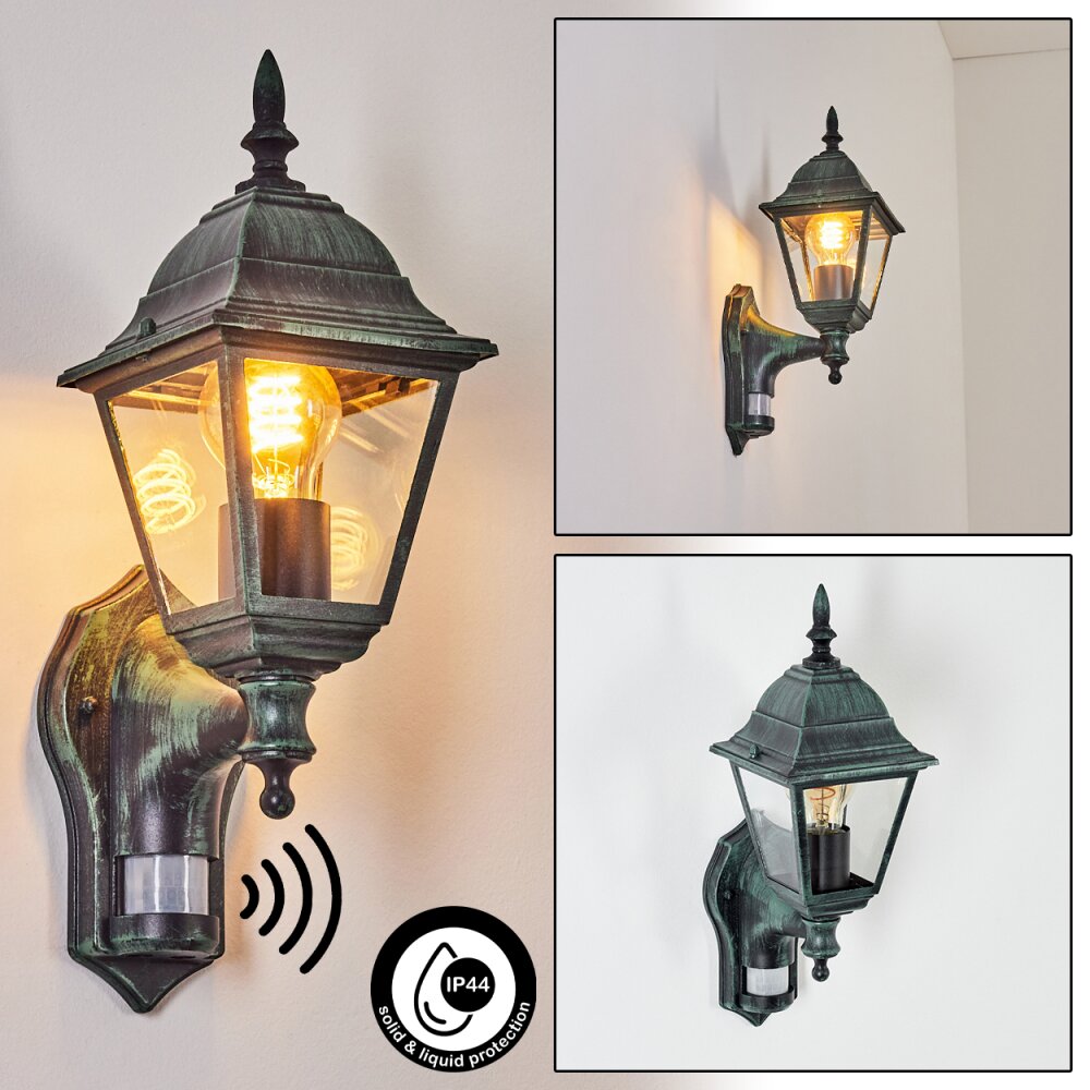 Naofe Buiten muurverlichting Groen, Zwart, 1-licht, Bewegingsmelder main product photo