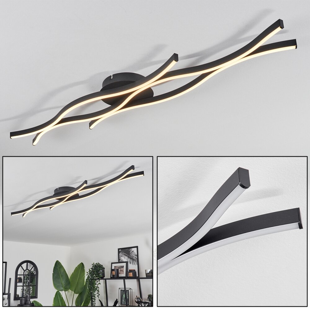 Fuliola Plafondlamp LED Zwart, 1-licht main product photo