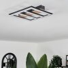 Nganbeto Plafondlamp LED houtlook, Zwart, 1-licht