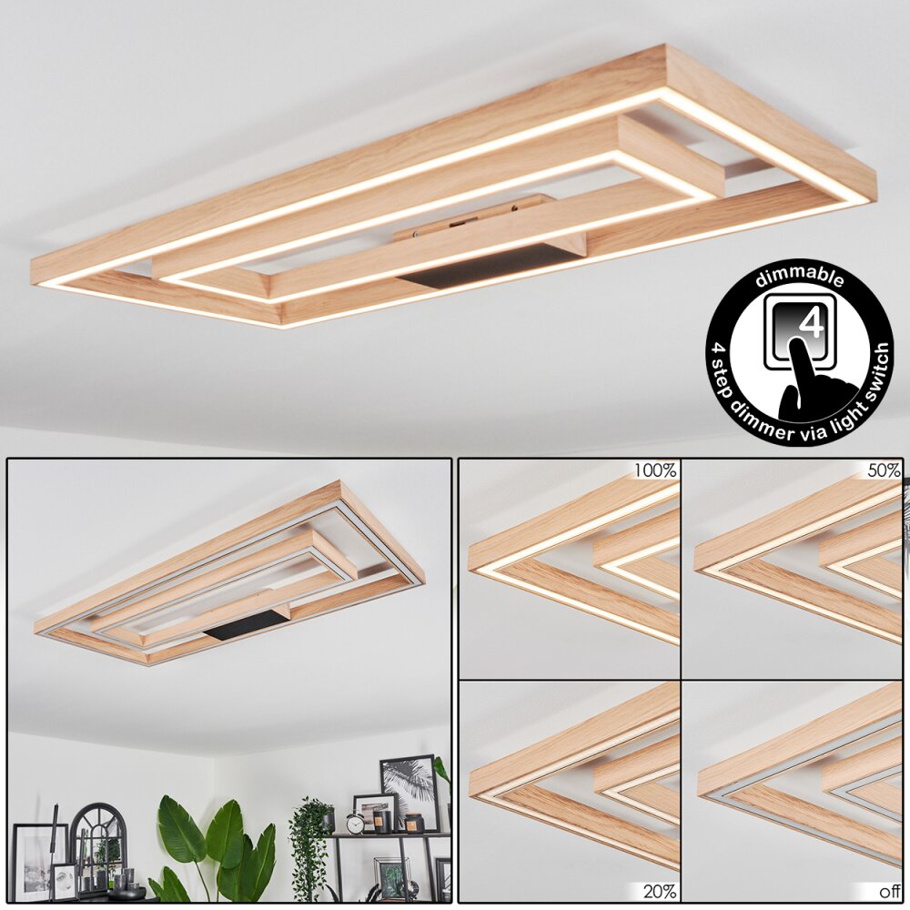 Surisultana Plafondlamp LED Hout licht, 2-lichts main product photo