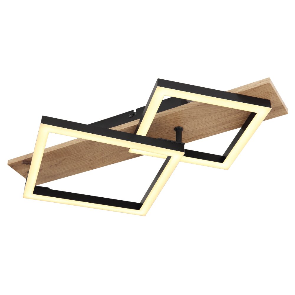 Globo BEATRIX Plafondlamp LED houtlook, Zwart, 1-licht main product photo