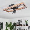 Fairburn Plafondlamp LED Bruin, houtlook, Zwart, 2-lichts