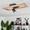 Fairburn Plafondlamp LED Bruin, houtlook, Zwart, 2-lichts