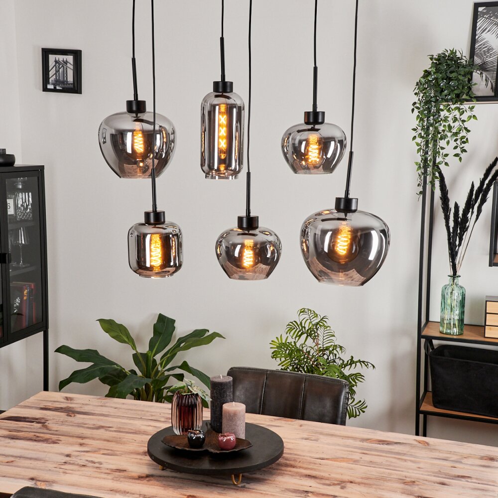 Talok Hanger Rookkleurig, 6-lichts main product photo