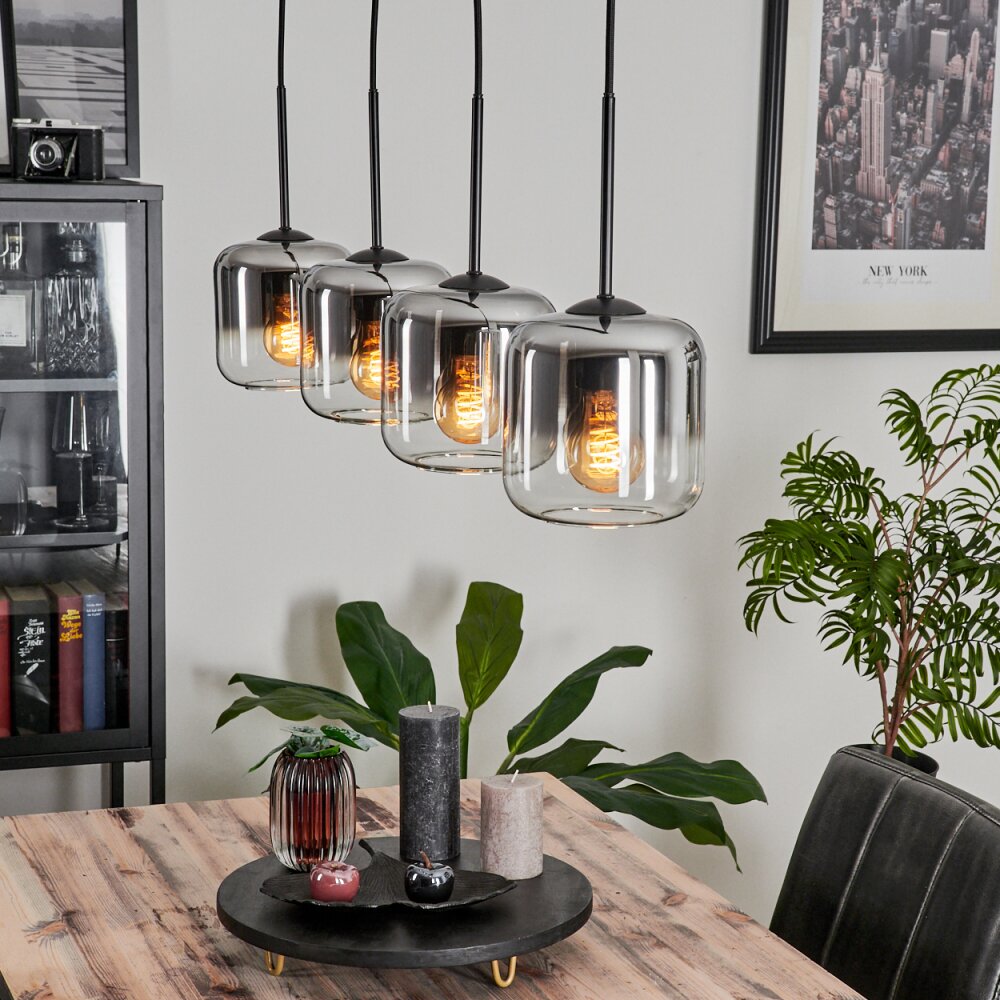 Lauden Hanger Glas 15 cm Chroom, Duidelijk, Rookkleurig, 4-lichts main product photo
