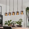 Lauden Hanger Glas 15 cm Chroom, Rookkleurig, 5-lichts