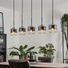 Lauden Hanger Glas 15 cm Chroom, Duidelijk, Rookkleurig, 5-lichts