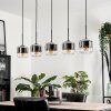 Lauden Hanger Glas 15 cm Chroom, Duidelijk, Rookkleurig, 5-lichts