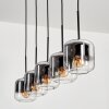 Lauden Hanger Glas 15 cm Chroom, Duidelijk, Rookkleurig, 5-lichts