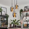 Vevino Hanger Glas 20cm Chroom, Rookkleurig, 3-lichts
