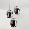 Vevino Hanger Glas 20cm Chroom, Rookkleurig, 3-lichts