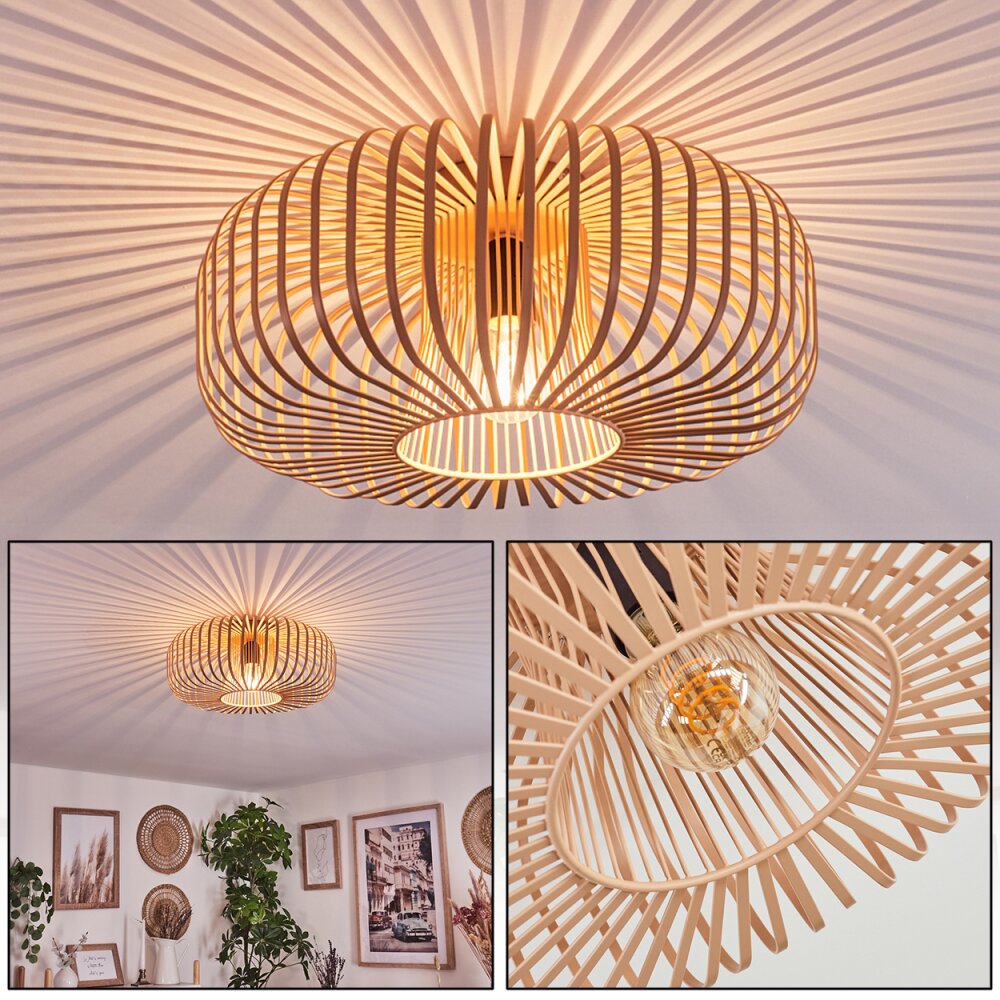 Wemude Plafondlamp Beige, Zwart, 1-licht main product photo