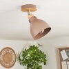 Brunnen Plafondlamp Bruin, houtlook, Taupe, 1-licht