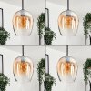 Vevino Hanger Glas 20cm Amber, Duidelijk, 3-lichts