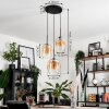 Vevino Hanger Glas 20cm Amber, Duidelijk, 3-lichts