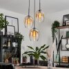 Vevino Hanger Glas 20cm Amber, Duidelijk, 3-lichts