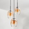 Vevino Hanger Glas 20cm Amber, Duidelijk, 3-lichts