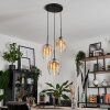 Vevino Hanger Glas 20cm Amber, Duidelijk, 3-lichts