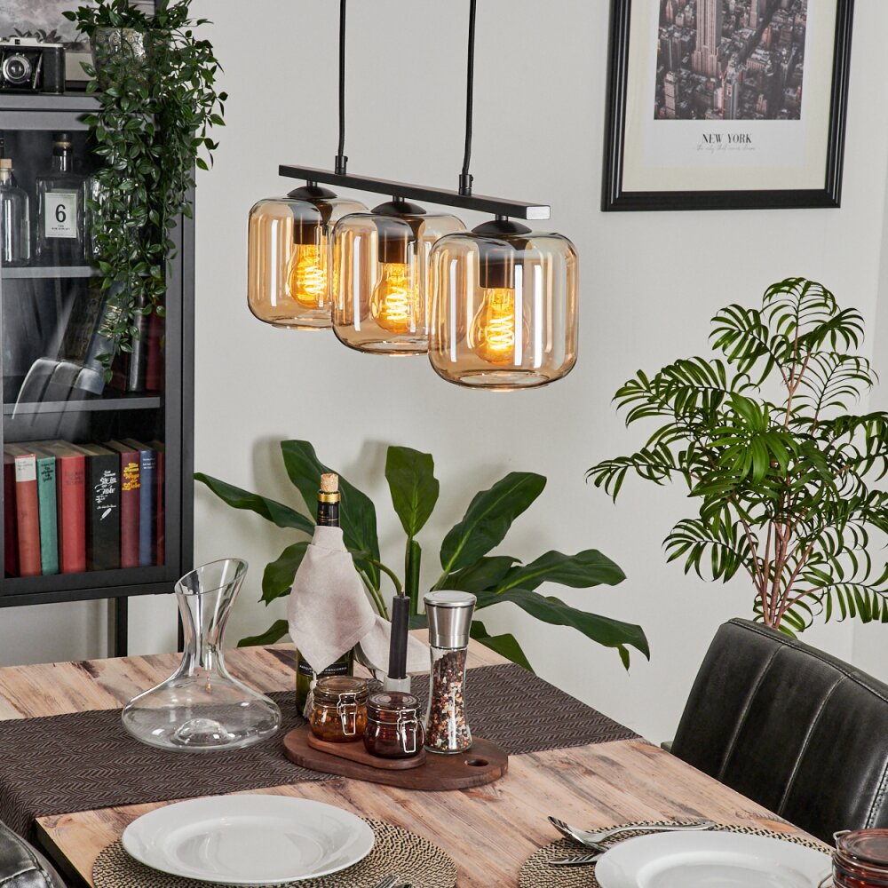Lauden Hanglamp Glas 15 cm Amber, 3-lichts main product photo
