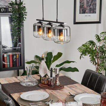 Lauden Hanglamp Glas 15 cm Rookkleurig, 3-lichts Lauden Hanglamp Glas 15 cm Rookkleurig, 3-lichts
