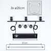 Lauden Hanglamp Glas 20cm Duidelijk, 3-lichts