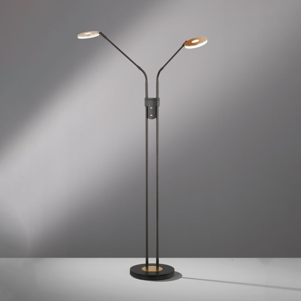 Fischer & Honsel Dent Staande lamp LED Zwart, 2-lichts main product photo