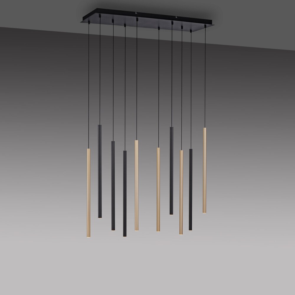 Paul Neuhaus FLUTE Hanglamp LED Zwart, 10-lichts