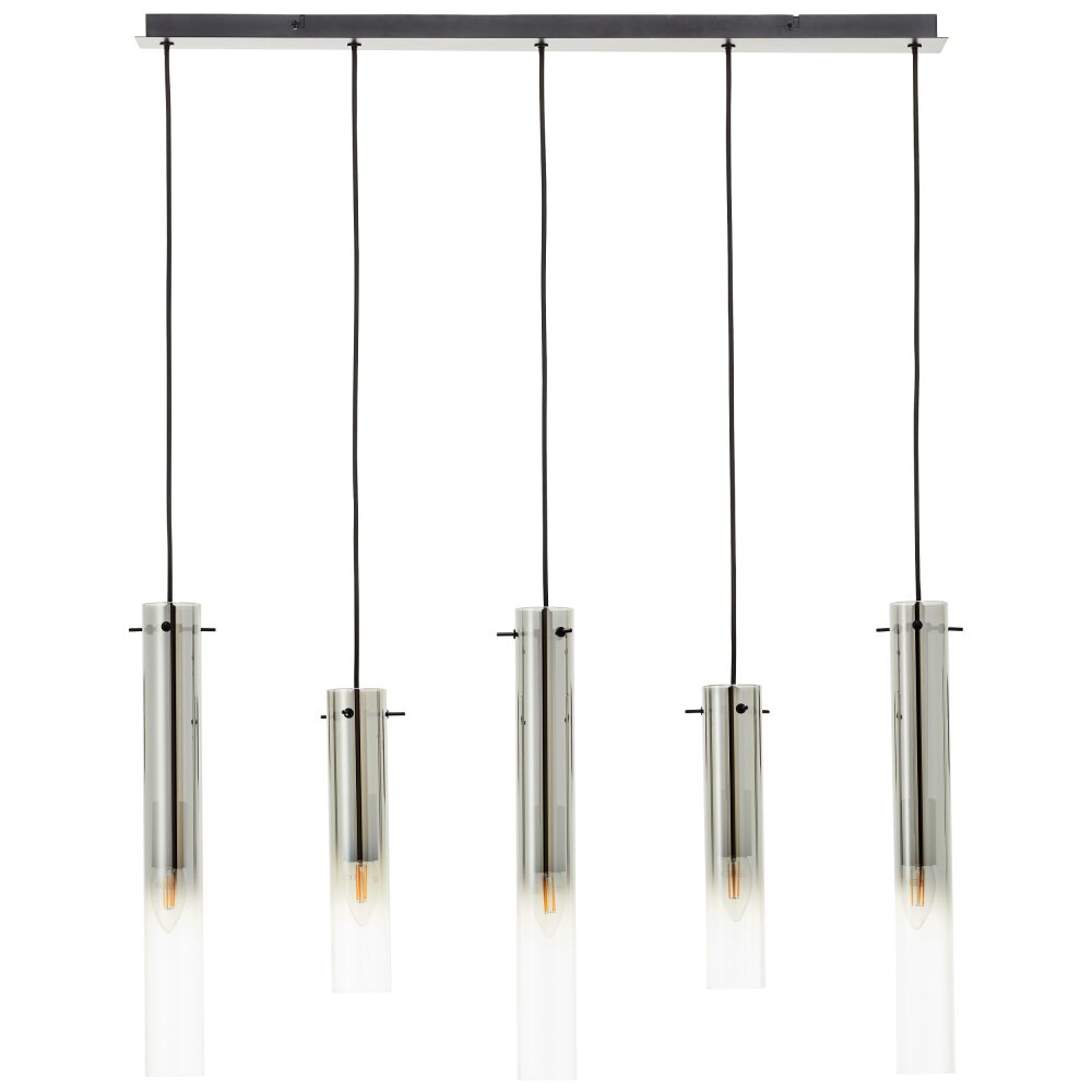 Brilliant Glasini Hanglamp Zwart, 5-lichts