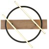 Globo BEATRIX Plafondlamp LED houtlook, Zwart, 2-lichts