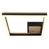 Globo BEATRIX Plafondlamp LED houtlook, Zwart, 1-licht