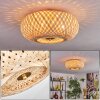 Bauro Plafondlamp Messing, Natuurlijke kleuren, 3-lichts