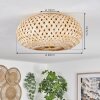 Bauro Plafondlamp Messing, Natuurlijke kleuren, 3-lichts