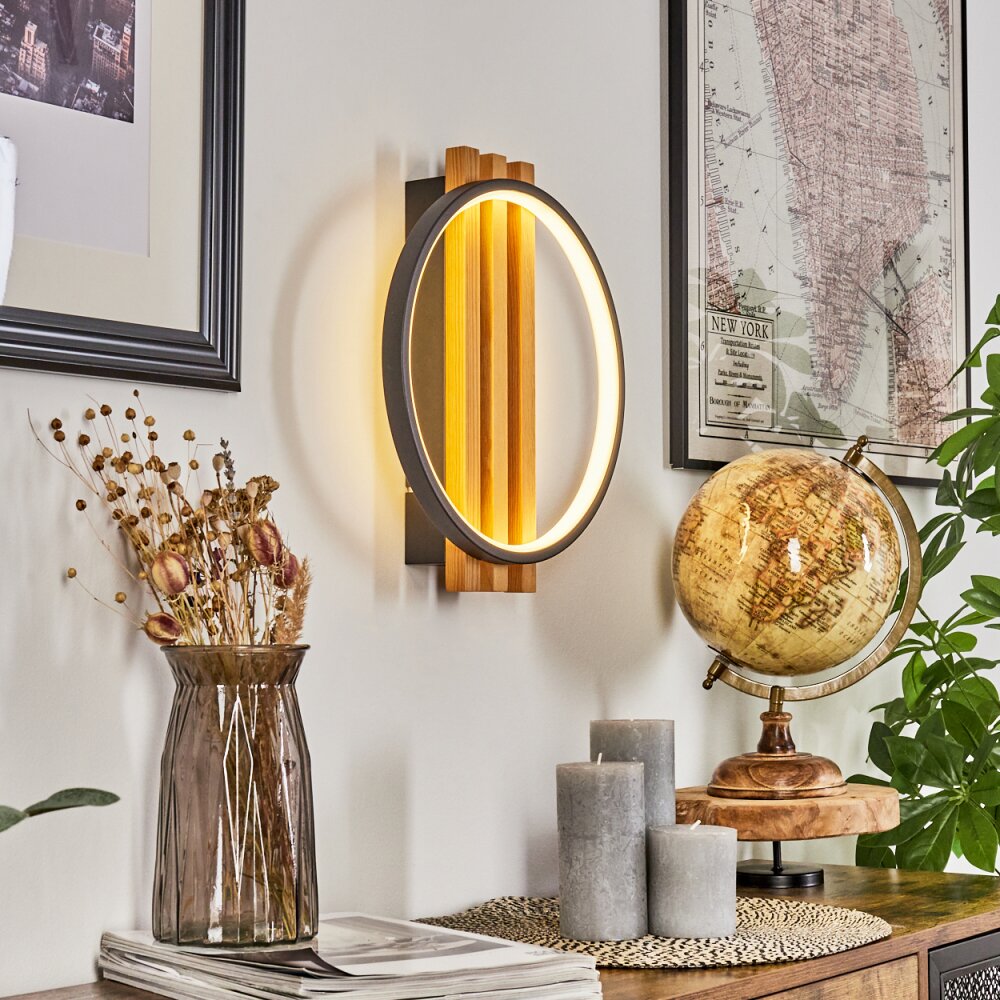Rodekro Muurlamp LED Natuurlijke kleuren, Zwart, 1-licht