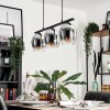 Vevino Hanglamp Glas 15 cm Chroom, Duidelijk, Rookkleurig, 3-lichts