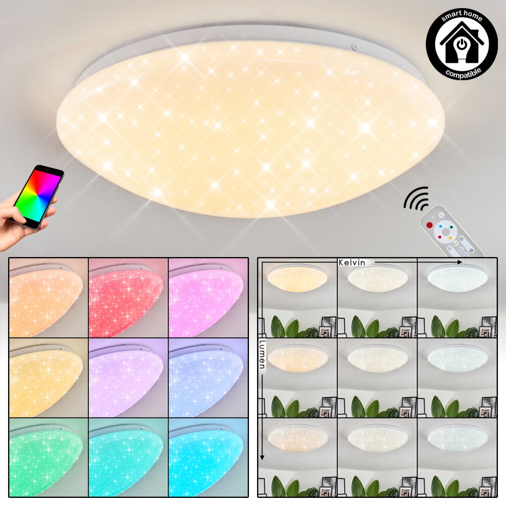 Melres Plafondlamp LED Wit, 1-licht, Afstandsbediening main product photo