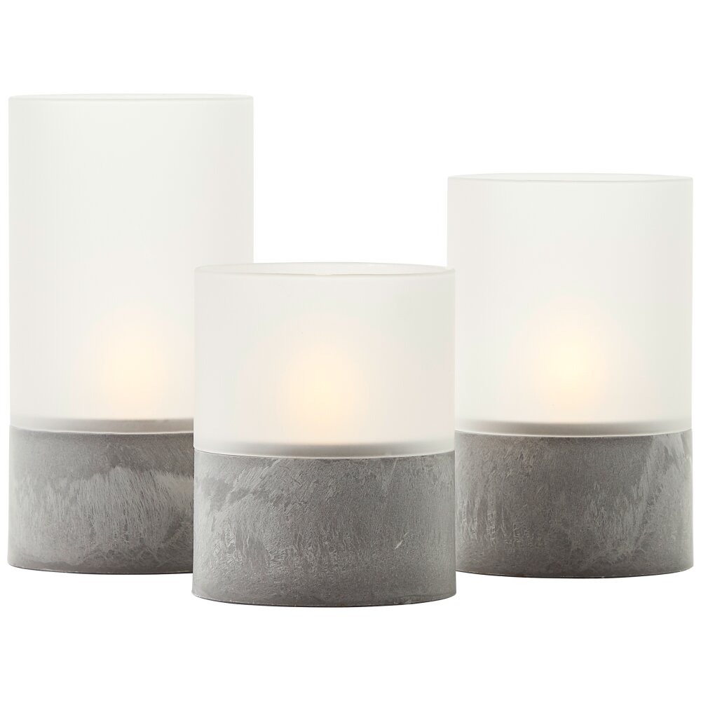 Brilliant Bougie Tafellamp voor buiten set van 3 LED Grijs, 1-licht main product photo