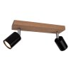 Languileo Plafondlamp Hout licht, 2-lichts