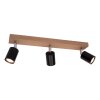 Languileo Plafondlamp Hout licht, 3-lichts