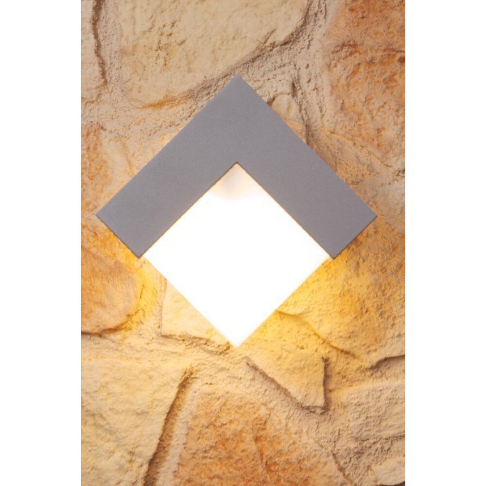 LUTEC GEOMETRY Buiten muurverlichting Zilver, Wit, 1-licht